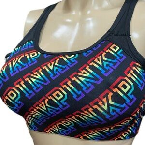 PINK by Victoria’s Secret sports bra rainbow color size large